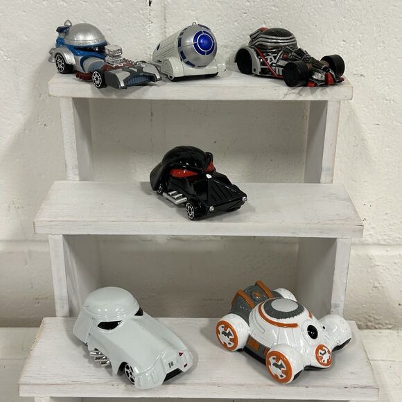 Hot Wheels Star Wars Character Cars Carships Lot of 6 Disney Darth Vader R2D2 - Picture 1 of 8